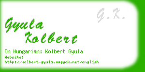 gyula kolbert business card